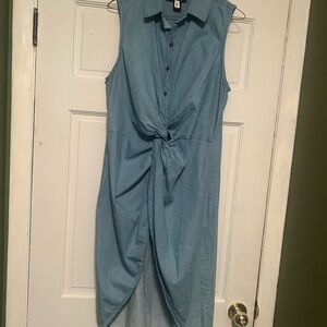 Ashley Stewart Denim Sleeveless  Tunic Top